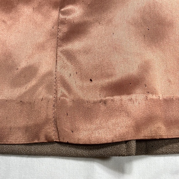 Vintage fur collar wool blend tan beige pea coat, Small - Picture 14 of 16